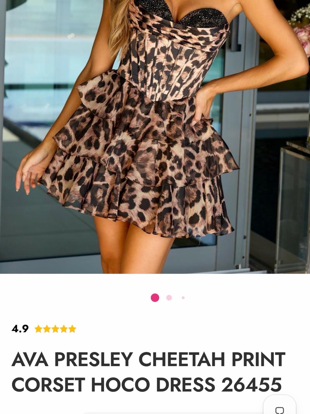 Ava Presley Cheetah Print Mini Dress - Brown